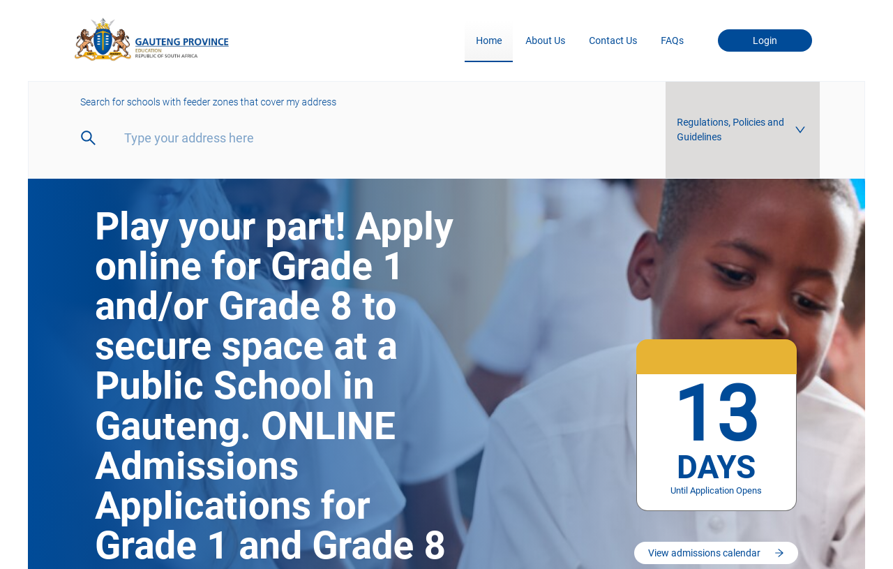 GDE online application Grade 1 2025